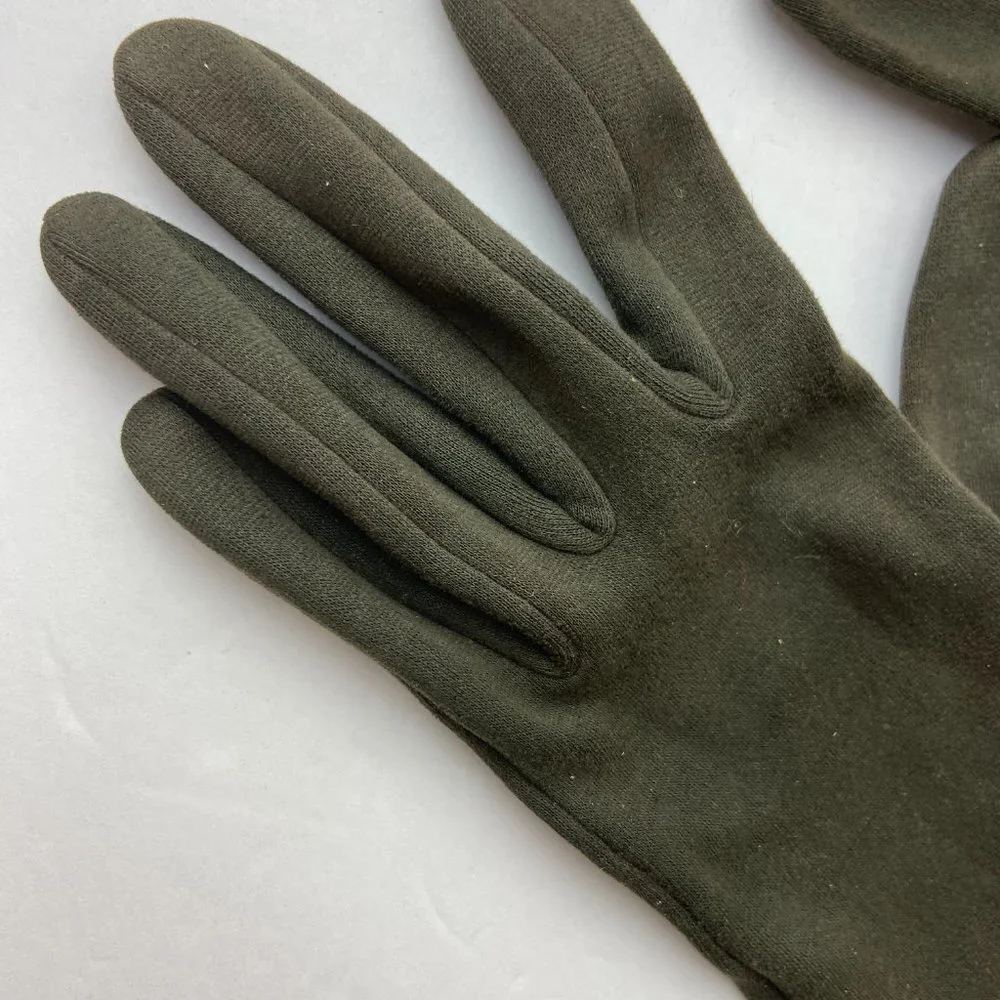 Vintage Gloves Grey-green Pleats Size 6 1/2